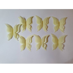 Вафельні метелики фігурні для декору 7 шт жовті